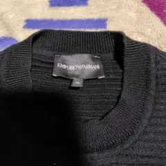 EMPORIO ARMANI ブラックニットセーターMサイズ。コットン。