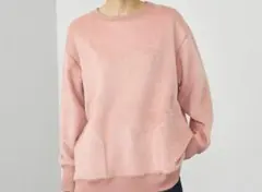 ピンク クルーネック スウェット
