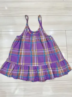 【試着のみ】BREEZE ブリーズ チェック チュニック ワンピース 100 紫