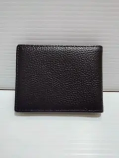 メンズ 二つ折りカードケース ダークブラウン シンプル コンパクト