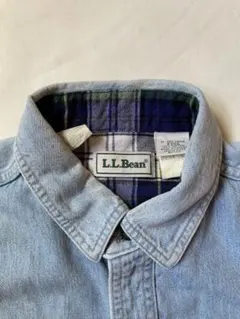 90s L.L.BEAN デニム・フランネル・リバーシブル シャツ・ジャケット