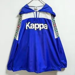 90s Kappa アノラック ナイロンパーカー 袖ロゴ ビッグロゴ 青のサムネイル