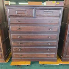 チェスト タンス 天然木 ムク ナラ 細工あり こげちゃ色 - メルカリ