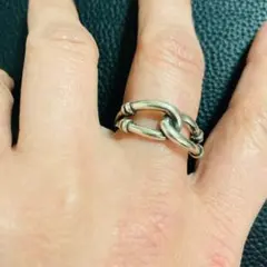 シルバー 925 チェーンリング インディアン メキシカン 指輪　y2k