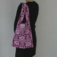 semon 総柄ニットバッグ　フラワー