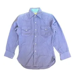 70s 白タグ PENDLETON ウールシャツ ウエスタン 無地 紫 Sのサムネイル