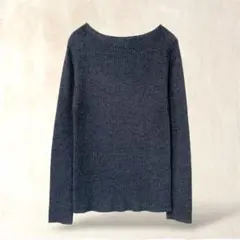 アメリカンホリック　長袖リブニット　ボートネック　M　グレー系　シンプル　秋冬