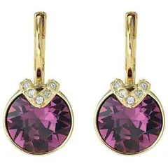 スワロフスキー　Swarovski パープル Bella V ドロップピアス