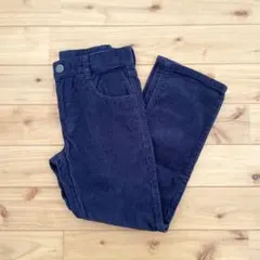 コーデュロイ　パンツ　キッズ　長ズボン　ボトムス　ネイビー　130cm