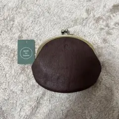 kissoraブラウンレザーがま口コインケース