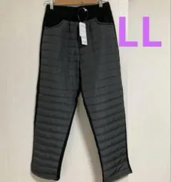 新品hanahana 中綿キルティング裏起毛　スッキリシルエットパンツ　LL
