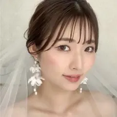 アンナンウエディング 白 お花 イヤリング ME115