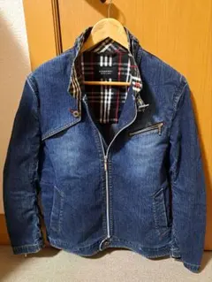 美品　ライダースデニムジャケット　バーバリーブラックレーベル　クレストブリッジ 2026年最新】BURBERRY BLACK LABEL メンズ Gジャン・デニムジャケット