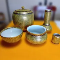 茶道具　皆具　抹茶椀　ベンジャロン焼きのサムネイル