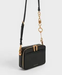 CHARLES & KEITH ロック&キーチェーン ハンドルバッグ ブラック