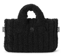 グレイル ロゴ刺繍ボアハンドバッグ ブラック