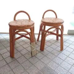 ラタンスツール ファブリック オットマン 籐家具 花柄 214-1366 - メルカリ