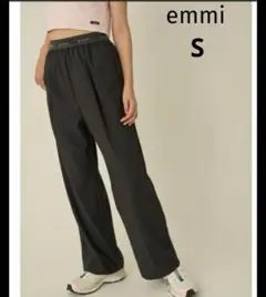 美品☆【10th】emmiロゴジャガードゴムタックパンツ スラックスウエストゴム