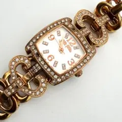 フォリフォリ ブレスウォッチ ビジュー スクエア 新品電池 女性 ゴールド 稼働のサムネイル