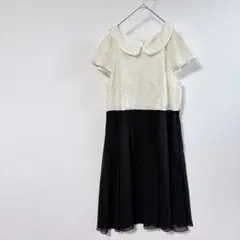 ビーンズブレス ドレス オケージョン フォーマル 丸襟 ワンピース 17号 半袖