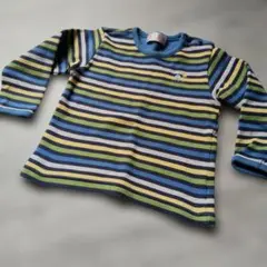 【ELLE】 ボーダー長袖カットソー 80cm 日本製