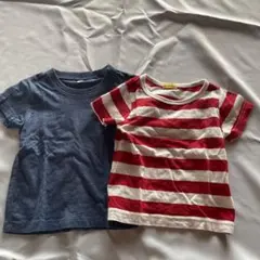 Tシャツ2枚セット ネイビー・赤白ストライプ