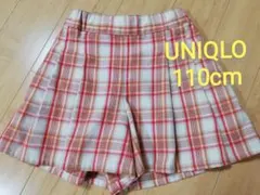 中古 UNIQLO ユニクロ チェック ショートパンツ キュロット 110cm