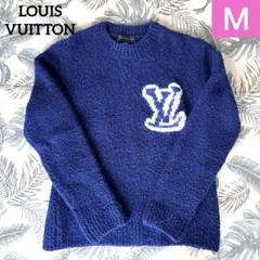 ルイヴィトン　M　インタルシア　ニット　セーター　ブルー　LV　ロゴ　メンズですのサムネイル