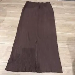 NOBLE リブ編み タイトスカート 36 ブラウン