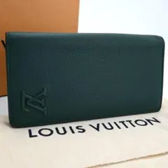 鑑定済 ルイヴィトン LVアエログラム ポルトフォイユ ブラザ ネイビー