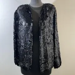 S-23 パーティー ジャケット ブラック スパンコール カーディガン