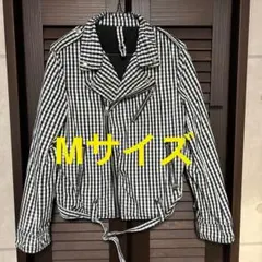Mサイズ チェック柄 ライダースジャケット