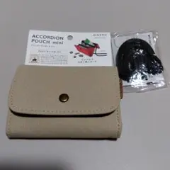 HINEMO アコーディオンボーチ　ミニ　丸紐付き　ベージュ