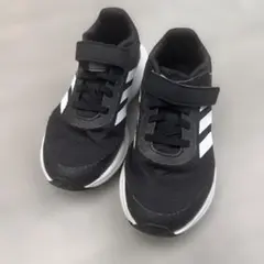 adidas ブラック ホワイト スニーカー　19cm