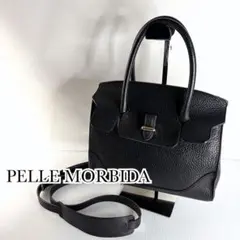 希少 ペッレモルビダ メイデンヴォヤージュ 2way ハンドバッグ 黒 刻印