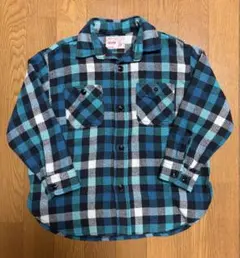美品⭐︎デニムダンガリー　チェック 長袖シャツ キッズ　120センチ