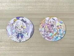 【未使用品】ひみつのアイプリ　缶バッジ　リング姫　単体&３人集合　2個セット