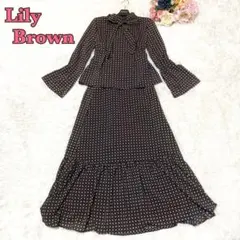 ★美品★【Lily Brown】セットアップ ベルスリーブ ボウタイ付き