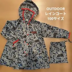 OUTDOOR キッズ レインコート 100cm 迷彩柄のサムネイル