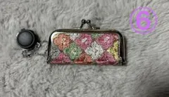 印鑑ケース　がま口　インド刺繍リボン