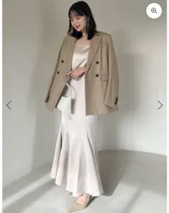 【美品】anuans フォルムコートワンピース 　ベージュ アニュアンス anuans フォルムコートワンピース （GREY