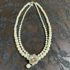 LEST ROSE 二重パールネックレス