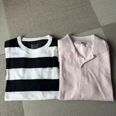 ボーダーTシャツとピンクポロシャツ 2点セットのサムネイル