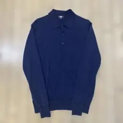 ユニクロ メリノニットポロセーター ネイビー M