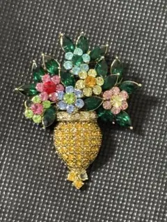 花束デザイン ブローチ 多色　昭和レトロ　ビンテージ