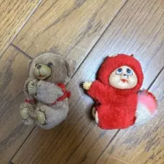 昭和レトロ 抱きつき モンチッチ くま 2体セット 当時物 ミニサイズ 希少
