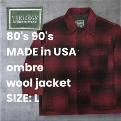 80s 90s USA製 オンブレ シャドーチェック ウール カバーオール