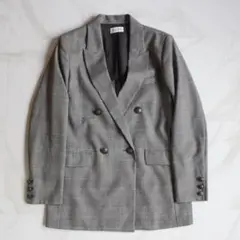 【23AW】PLST ダブルブレストジャケット S グレンチェック 銀ボタン