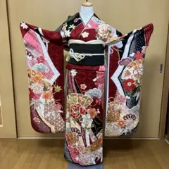 振袖フルセット正絹振袖、正絹袋帯、重ね衿、帯揚げ、帯締め、長襦袢 フルセット⑩