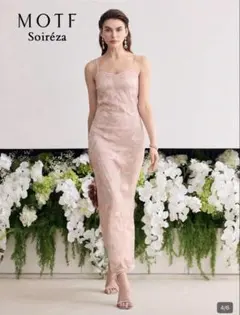 MOTF Soiréza ピンク スパンコール刺繍スリットドレス　Mサイズ寄り